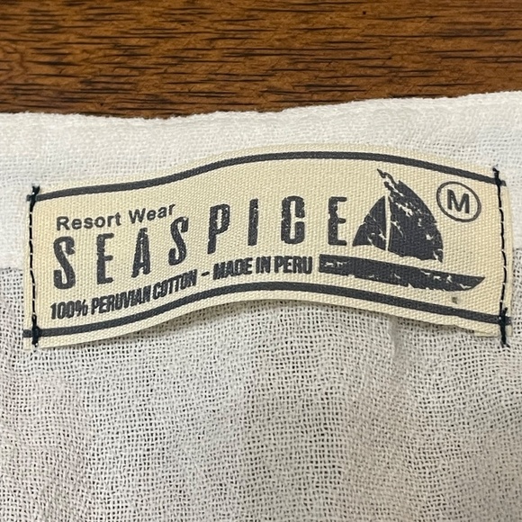 Seaspice Resort Wear Boho Fairy White V-Neck Tunic Top with Lace Medium - Picture 5 of 8